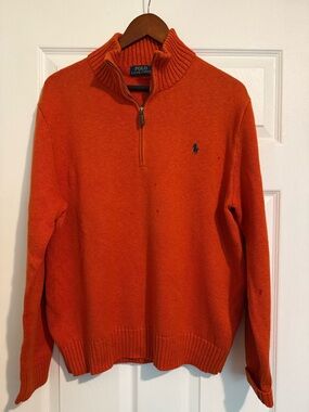 Ralph Lauren Men’s Orange Half-Zip Sweater